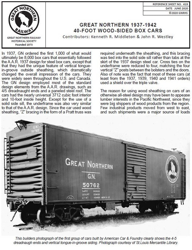 Digital RS419 - Great Northern 1937-1942 40-Foot Wood Sided Box