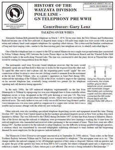Digital RS437 - History of the Wazata Division Pole Line - GN Telephony Pre WW II