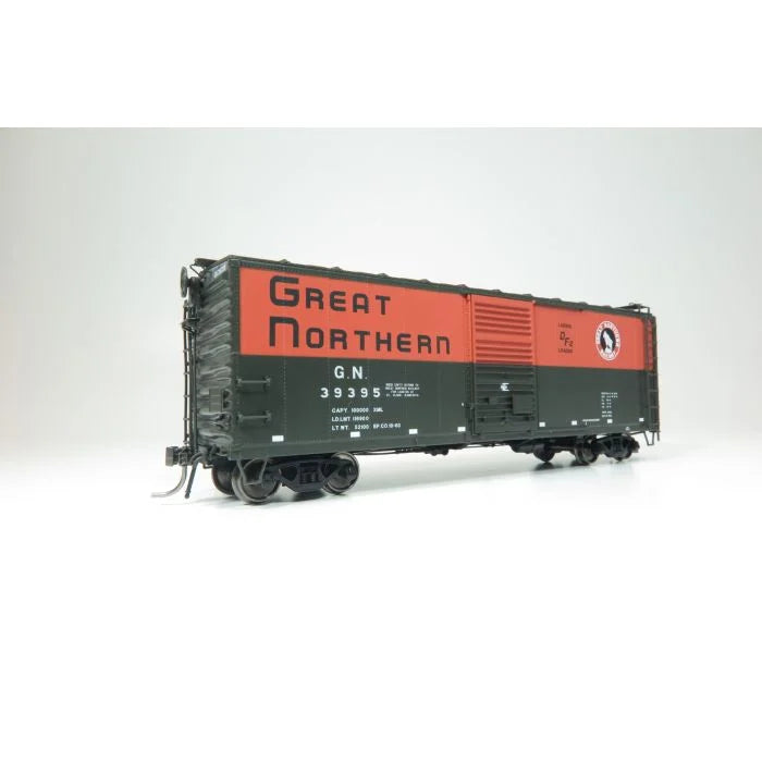 B2 Steel boxcar 39395-39399, orange and green, St. Cloud 1953, HO Scale