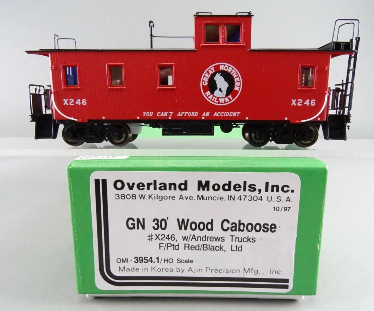 Wooden body caboose X-246, 30 foot long, factory painted