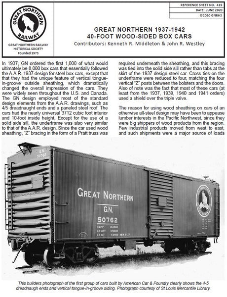 Digital RS419 - Great Northern 1937-1942 40-Foot Wood Sided Box