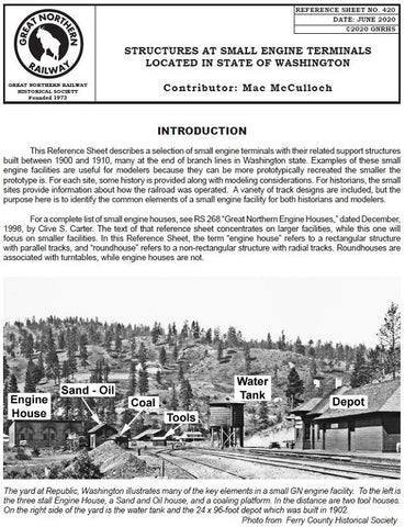 Digital RS420 - Structures at Small Engine Terminals Located in the State of Washington