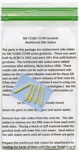 Reinforcing side stakes for 40 foot solid bottom gondolas, GN 72500-72749