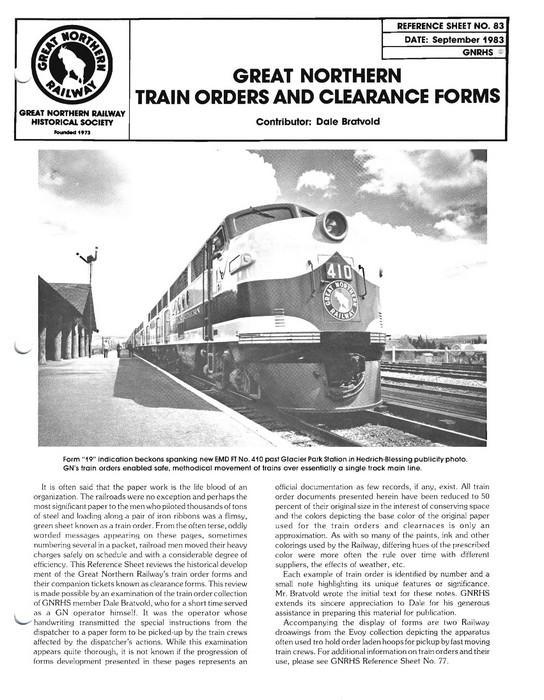 Digital RS083 - GN Train Orders & Clearance Forms – GNRHS