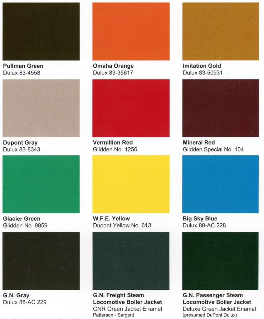 Depot Drawing Color Bundle: Color Cards for Equipment, Frame Structures/Depots AND 1965-19 ...